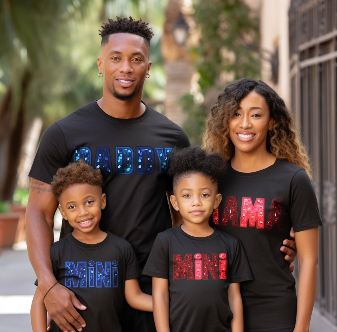 ( MAMA DADDY MINI ) Black T-Shirt