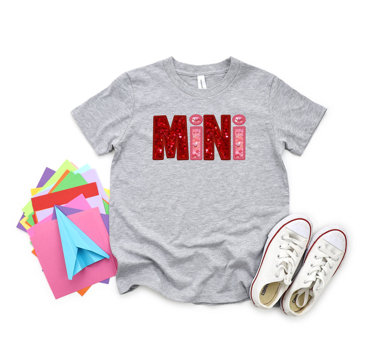 1x ( MAMA DADDY ) + 2x MINI | Grey T-Shirts