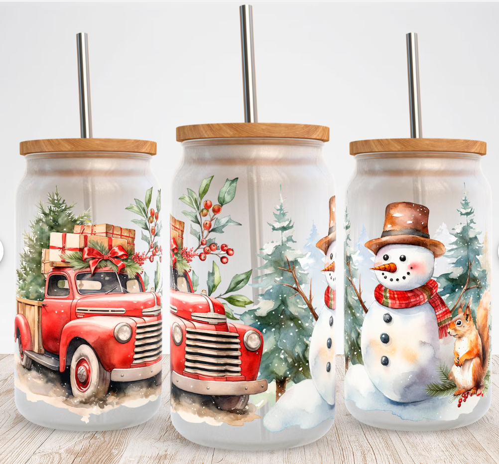 Christmas Themed Glass Tumblers
