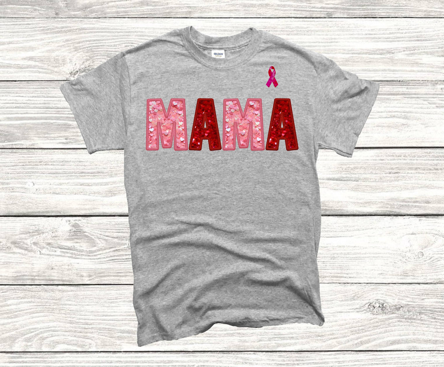 Breast Cancer Awareness MAMA T-shirts with pink Ribbon