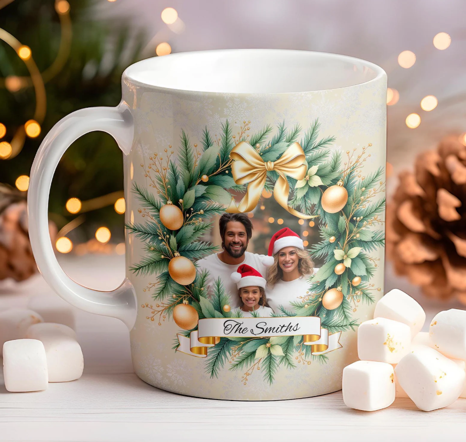 Custom Christmas Mug Collection – Photo, Name & Festive Character Styles