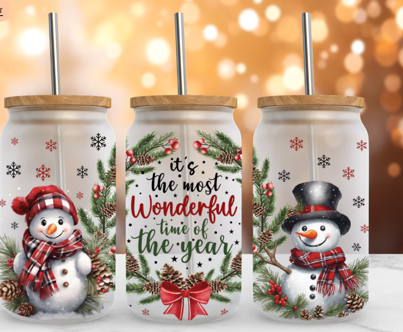 Christmas Themed Glass Tumblers