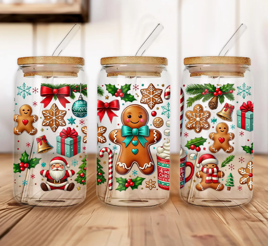 Christmas Themed Glass Tumblers