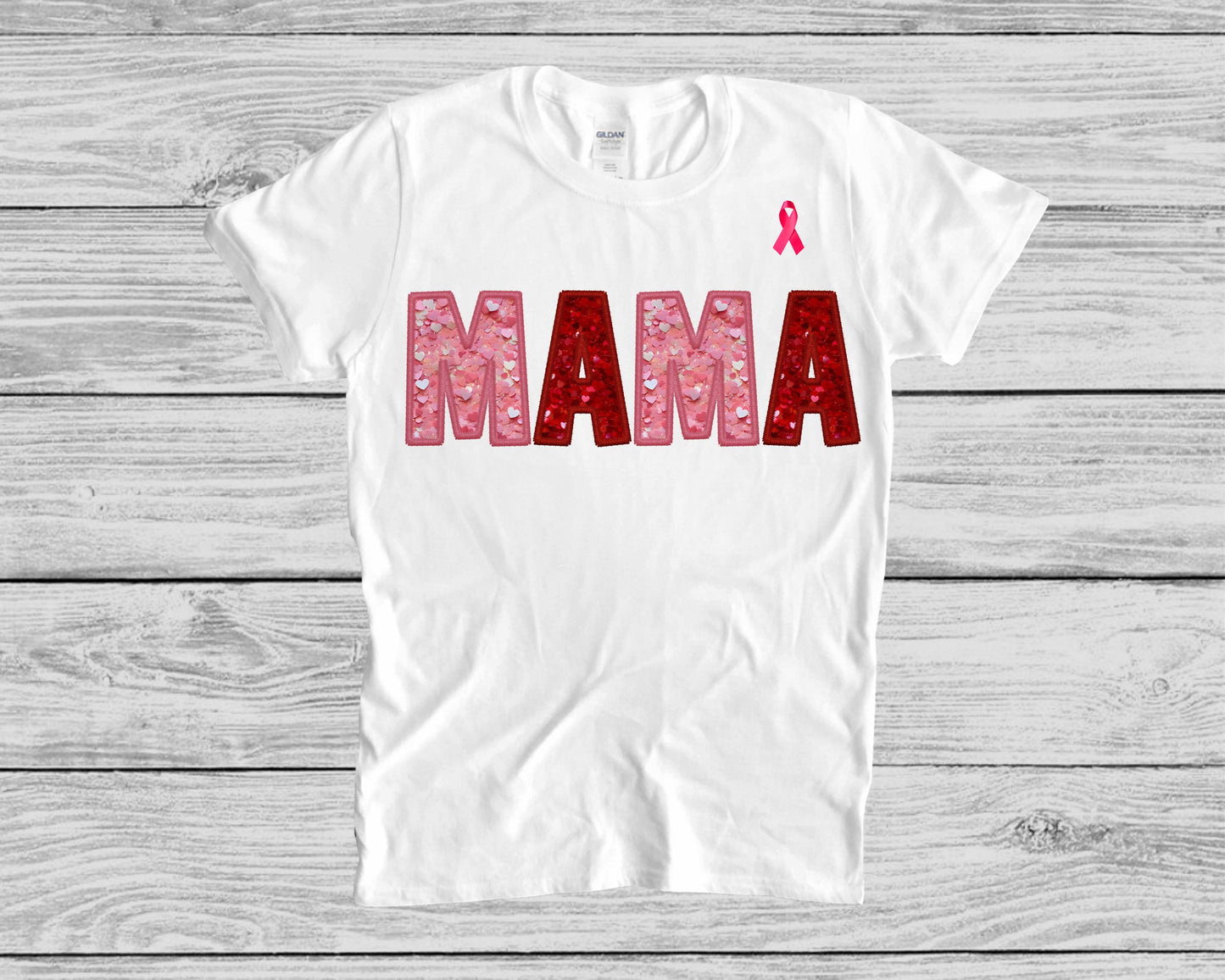 Breast Cancer Awareness MAMA T-shirts with pink Ribbon